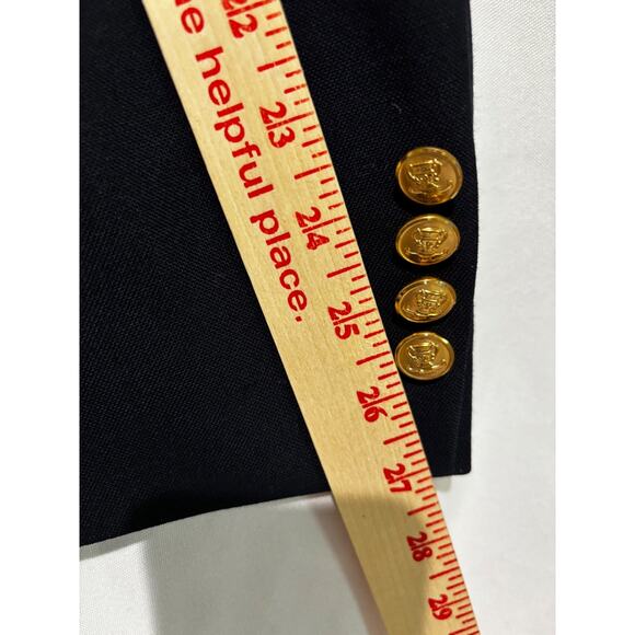 Vtg Palm Beach 42R Navy Blue Hopsack Gold Button Wool Blazer Jacket Sport Coat - Picture 8 of 12